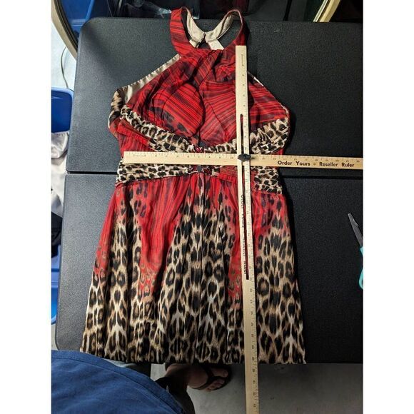 Ever Pretty Multicolor Animal Print Backless Halter top Dress Women's 10 - Picture 8 of 11